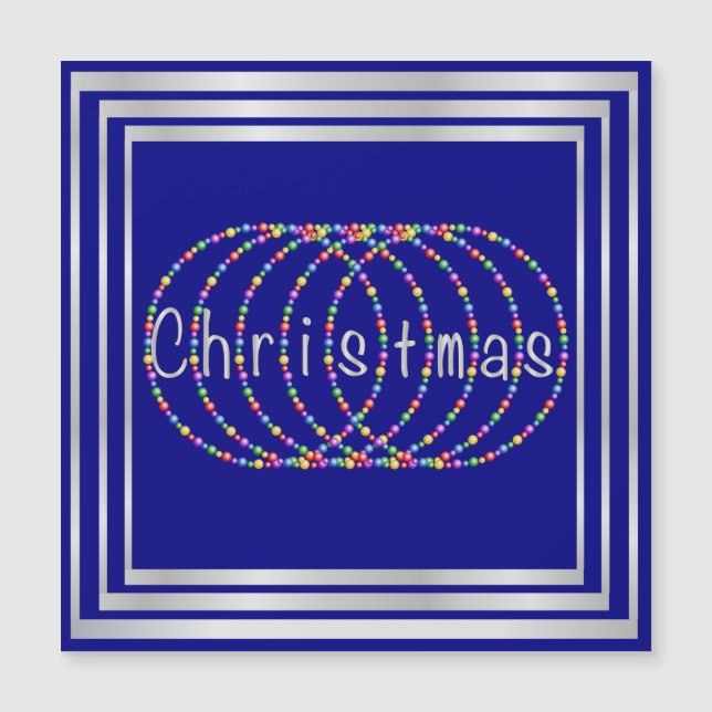 Christmas Lights Design on Blue with Silver (Front)