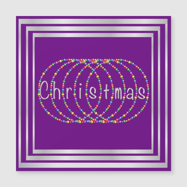 Christmas Lights Design on Purple with Silver (Front)
