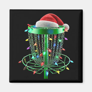 Christmas Lights Disc Golf Sket Golfer Xmas Santa Magnet