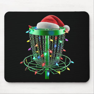 Christmas Lights Disc Golf Sket Golfer Xmas Santa  Mouse Pad