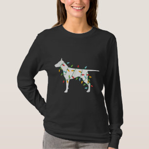 Christmas Lights Doberman Cute For Dog Lovers T-Shirt