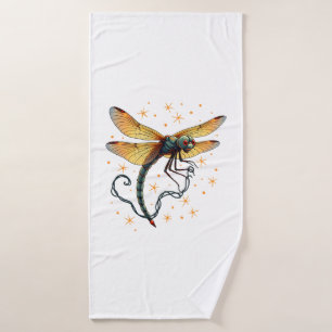 Christmas Lights Dragonfly Bath Towel