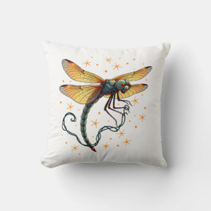 Christmas Lights Dragonfly Cushion