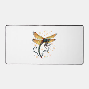 Christmas Lights Dragonfly Desk Mat
