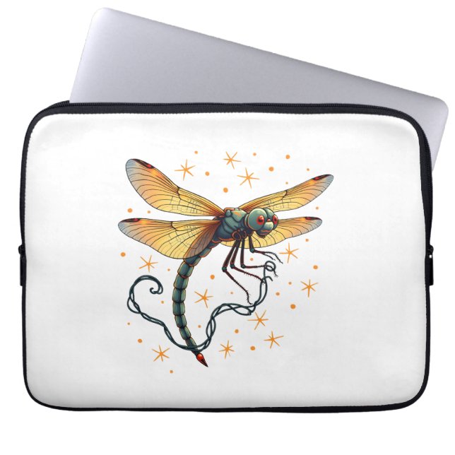 Christmas Lights Dragonfly Laptop Sleeve (Front)
