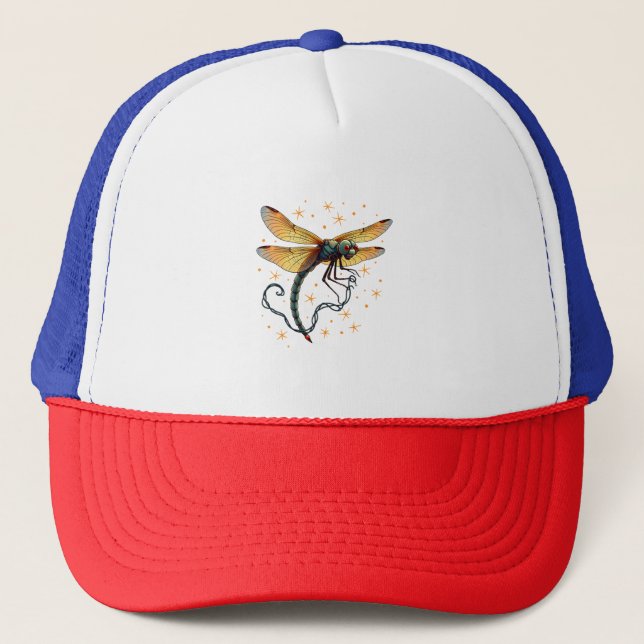 Christmas Lights Dragonfly Trucker Hat (Front)