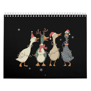 Christmas Lights Ducks Funny Animals Farm Lover  Calendar