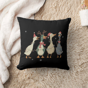 Christmas Lights Ducks Funny Animals Farm Lover  Cushion
