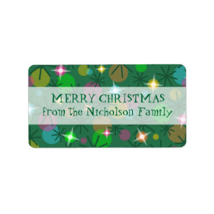 Christmas Lights 'Family' label medium centre text