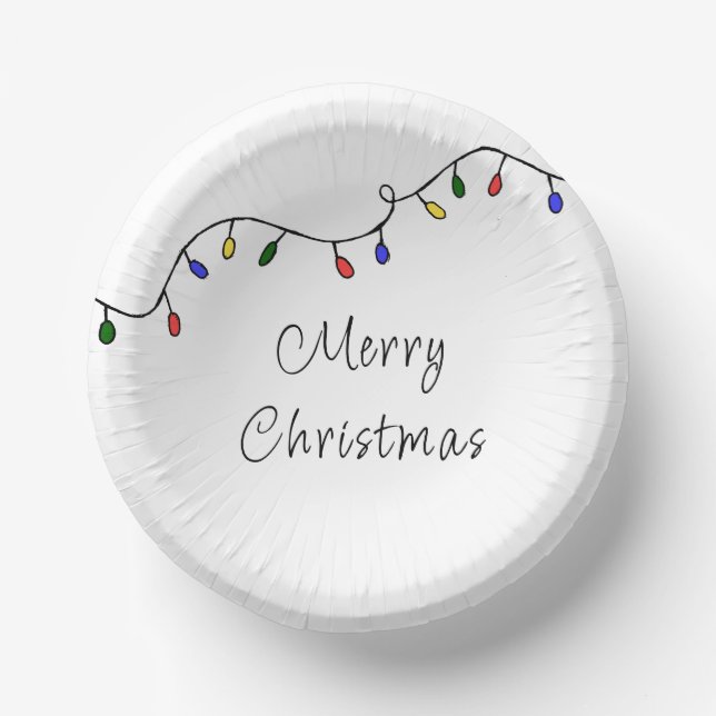 Christmas Lights Festive Holiday Party  Paper Plate (Front)