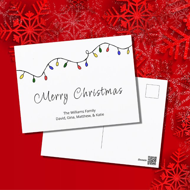 Christmas Lights Festive Retro   Holiday Postcard (Creator Uploaded)