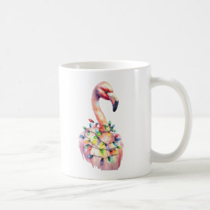 Christmas Lights Flamingo Fun and Festive Holiday Coffee Mug