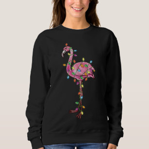 Christmas Lights Flamingo Pjs Funny Xmas Tree Flam Sweatshirt