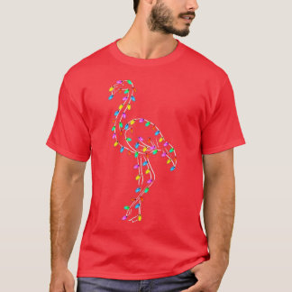 Christmas Lights Flamingo Xmas Fairy Lights Funny  T-Shirt