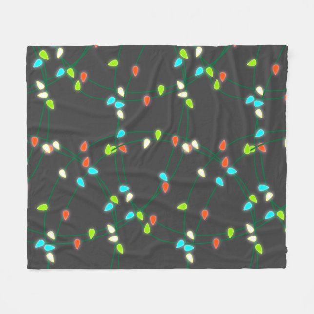 Christmas Lights Fleece Blanket (Front (Horizontal))