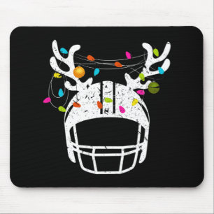 Christmas Lights Football Helmet Fun Xmas  Mouse Pad
