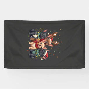 Christmas Lights French Bulldogs Xmas Frenchie Dog Banner