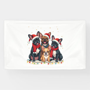 Christmas Lights French Bulldogs Xmas Frenchie Dog Banner
