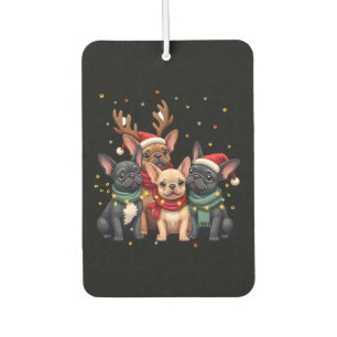 Christmas Lights French Bulldogs Xmas Frenchie Dog Car Air Freshener