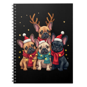 Christmas Lights French Bulldogs Xmas Frenchie Dog Notebook