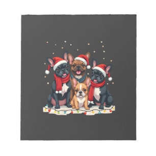 Christmas Lights French Bulldogs Xmas Frenchie Dog Notepad