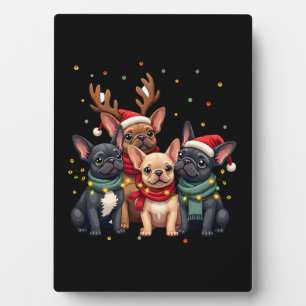 Christmas Lights French Bulldogs Xmas Frenchie Dog Plaque