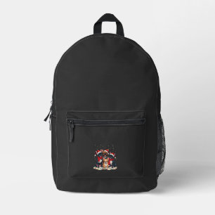 Christmas Lights French Bulldogs Xmas Frenchie Dog Printed Backpack