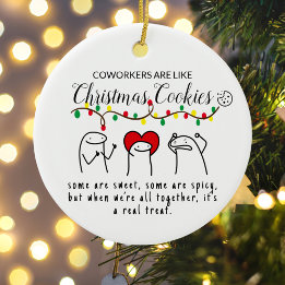 Christmas Lights Funny Coworker Meme Art White  Ceramic Ornament