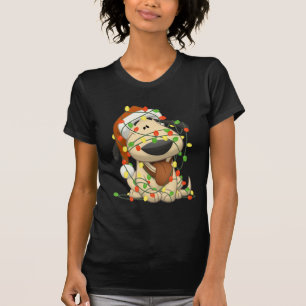 Christmas Lights Funny Puppy Dog T-Shirt