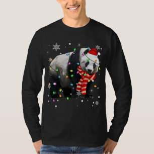 Christmas Lights Funny Xmas Santa Hat Panda Animal T-Shirt