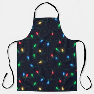 Christmas Lights Garland Seamless Pattern Apron