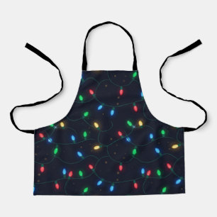Christmas Lights Garland Seamless Pattern Apron