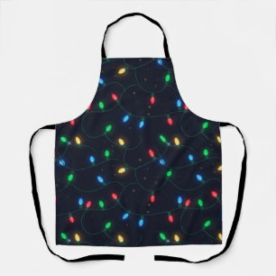 Christmas Lights Garland Seamless Pattern Apron