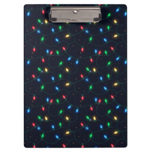 Christmas Lights Garland Seamless Pattern Clipboard