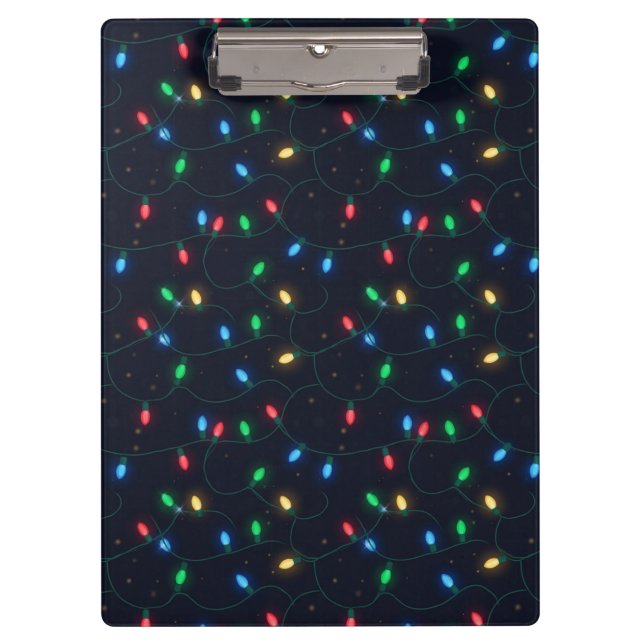 Christmas Lights Garland Seamless Pattern Clipboard (Front)