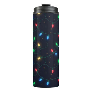 Christmas Lights Garland Seamless Pattern Thermal Tumbler