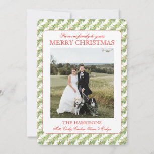 Christmas Lights Garland Two Photos Vintage Holiday Card