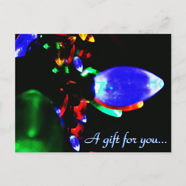 Christmas Lights Gift Certificate Postcard (Front)