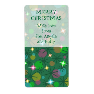 Christmas Lights gift tag label portrait