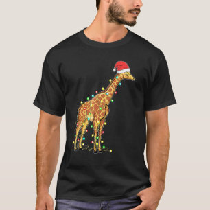 Christmas Lights Giraffe Lover Funny Giraffes Xmas T-Shirt
