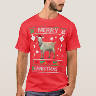 Christmas Lights Goat XMas Pajama  Merry Christmas T-Shirt