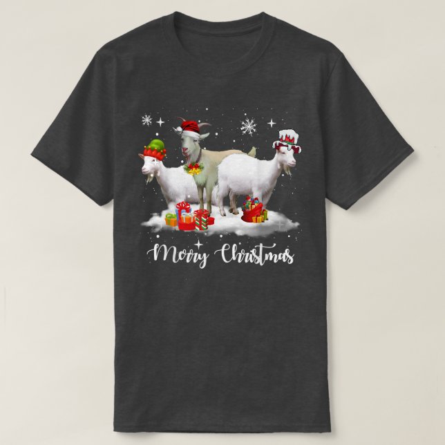Christmas Lights Goat XMas Pajama  T-Shirt (Design Front)