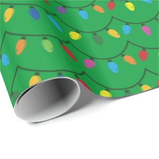 Christmas Lights GREEN GIFT WRAP