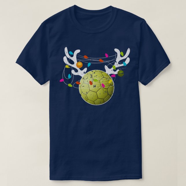Christmas Lights Handball Funny Xmas  T-Shirt (Design Front)