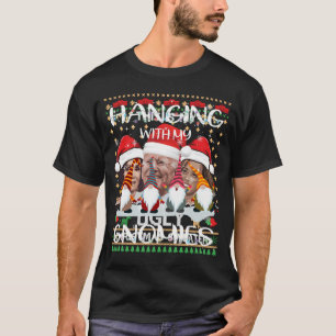 Christmas Lights Hanging With My Gnomies Garden El T-Shirt