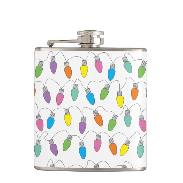 Christmas lights hip flask (Front)