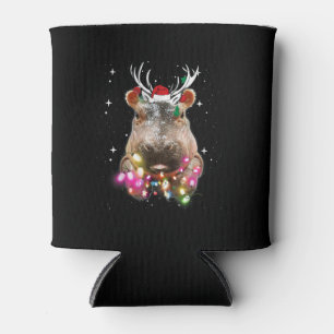 Christmas Lights Hippo Fiona Hippopotamus Lover Can Cooler