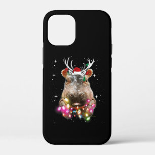 Christmas Lights Hippo Fiona Hippopotamus Lover iPhone 12 Mini Case