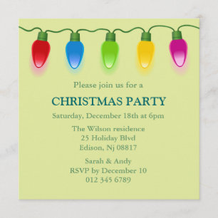 Christmas lights Holiday Invitation