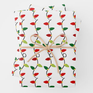 Christmas Lights Holiday Wrapping Paper Sheet